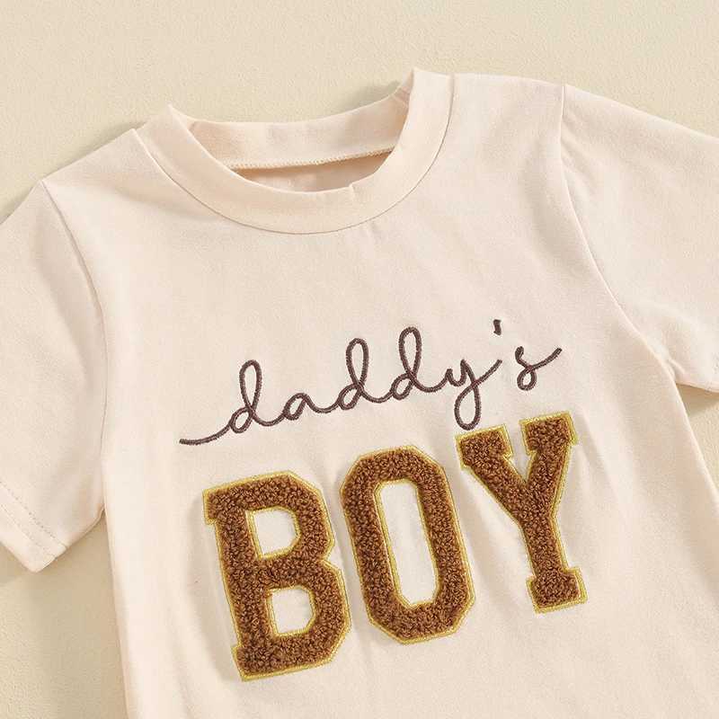 Clothing Sets Toddler Baby Boy Clothes Daddy Mama s Boy Short Sleeve T-Shirt Elastic Waist Shorts Set Summer Outfit