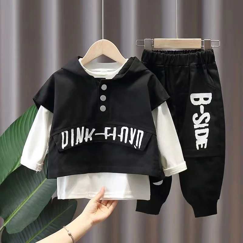 Clothing Sets Boys Spring and Autumn Set Childrens Clothing Boys Fashionable Three Piece Set Handsome Trend For Middle And Small Children New