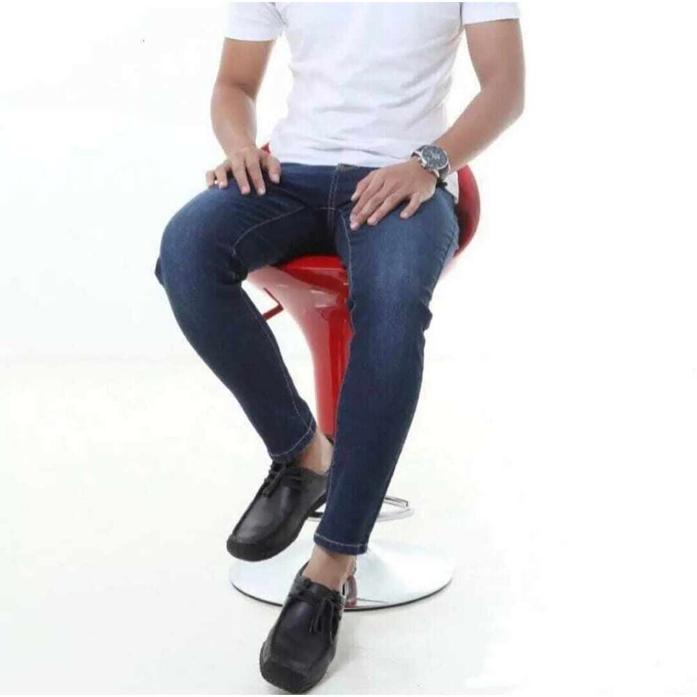 Pants men's fashionable high-quality Korean slim fit plain denim jeans Bergetah men's casual jeans