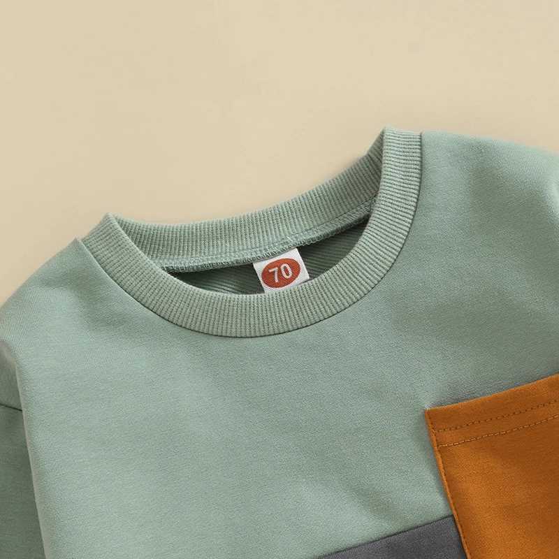 Clothing Sets 2Pcs Autumn Baby Boys Clothes Set Contrast Color Newborn Sweatshirt+Pant Baby Boy Tracksuit Toddler Spring Clothes Outfit