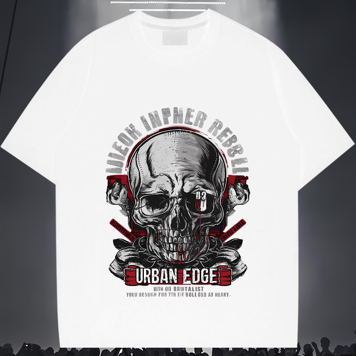 2024 Designer T-Shirts Skeleton 230g 100% Cotton Custom Printing Spring Summer Tshirts Cotton Breathable Short Sleeve Brand