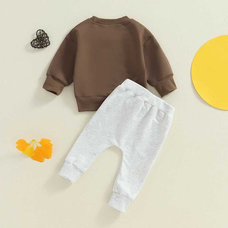 Clothing Sets 2024 Baby Boys Clothes Sets Letter Embroidery Long Sleeve Casual Pullover Sweatshirt+Pants 2pcs Kids Clothes Sports Suits