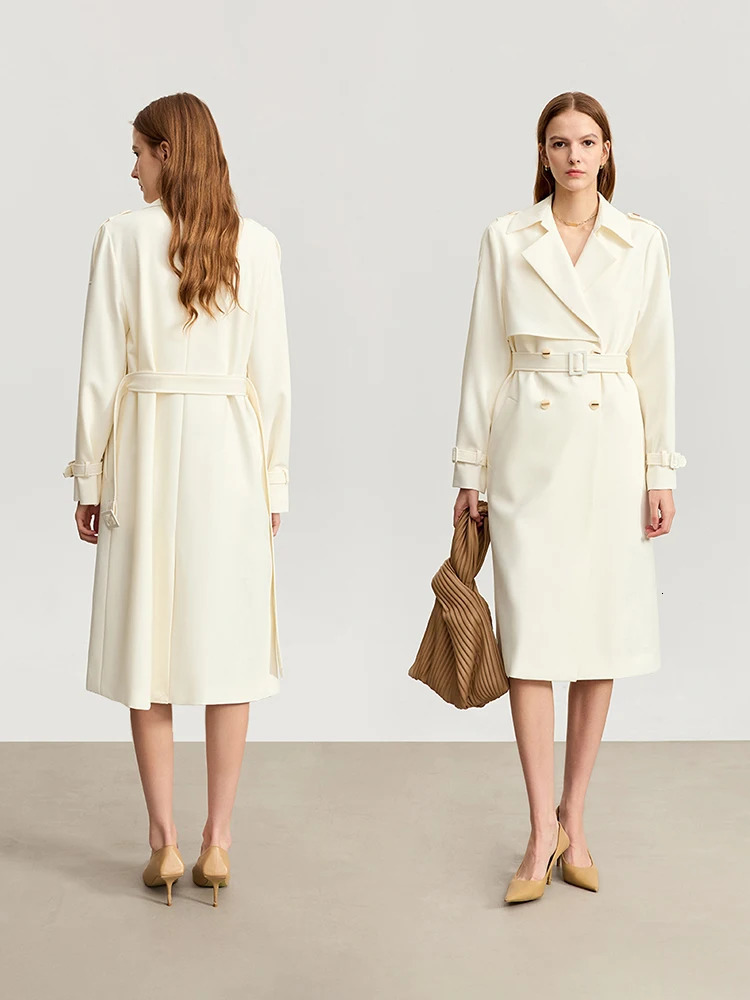 AMII Minimalist Army Wind Trench Coat For Women Long Winter Outerwear Double Breasted Belt Korean Version Coat 12323083 240716