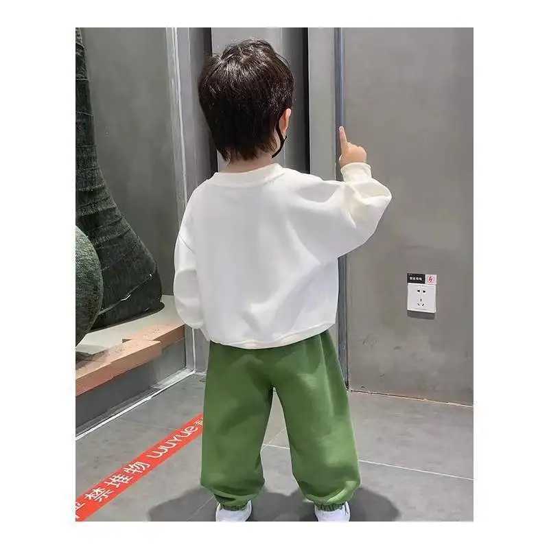 Clothing Sets Kids Boys Spring And Autumn Sweater Set 2023 New Fashionable Boys Clothes Childrens Cartoon Casual Two Piece Set For Boys