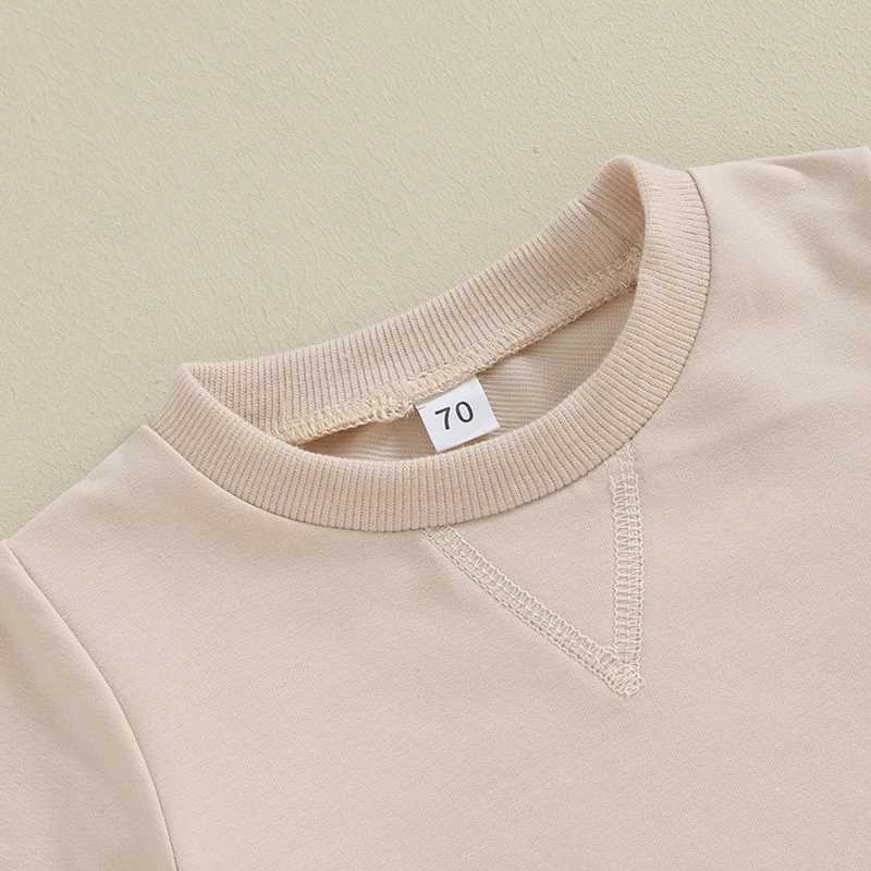 Clothing Sets Infant Baby Boy Summer Sets Short Sleeve Side Slit Solid Color Tops + Elastic Waist Folded Hem Shorts Loose Toddler Outfits