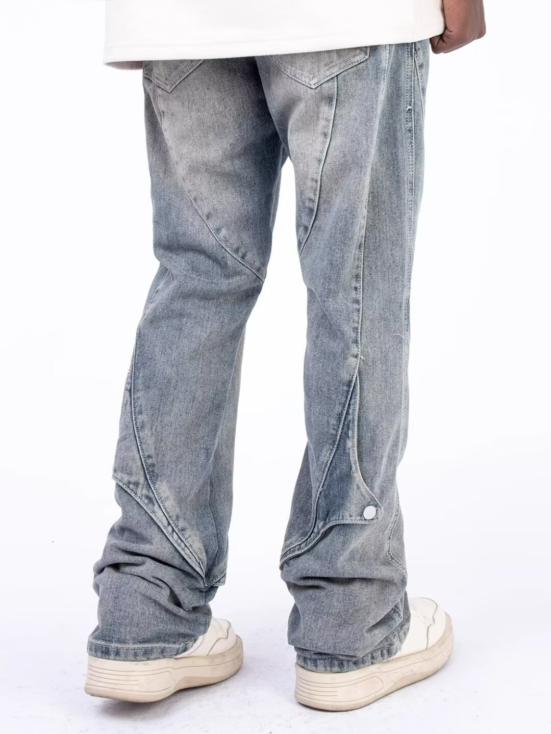 High quality Tiktok elastic micro horn jeans for men