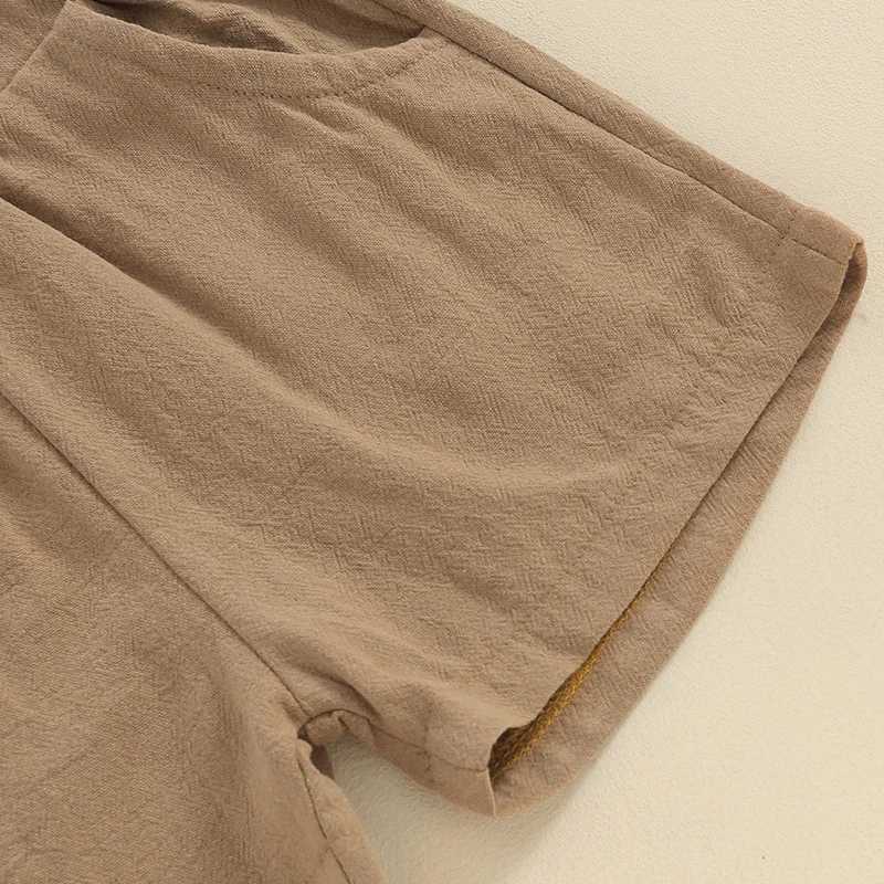 Clothing Sets Baby Kids Boys Clothing Set Contrast Color Short Sleeve Shirt with Elastic Waist Shorts Toddler Set Summer Outfit