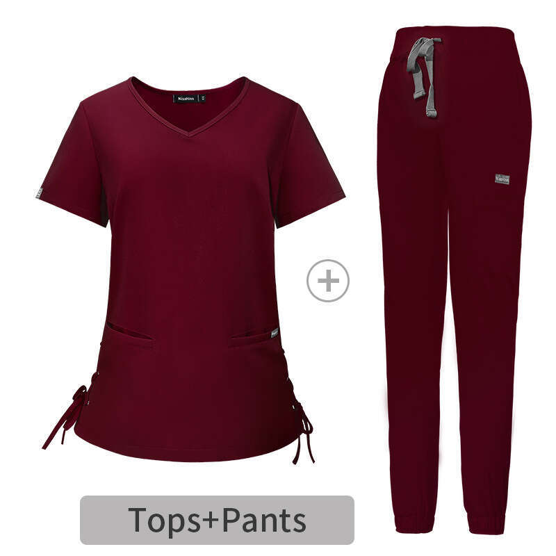 Niaa Hinn Scrub Set Designer Two Piece Set Women New Arrival New Product Washable Gentle Wind Solid Ventilation Waist Linen Temperament