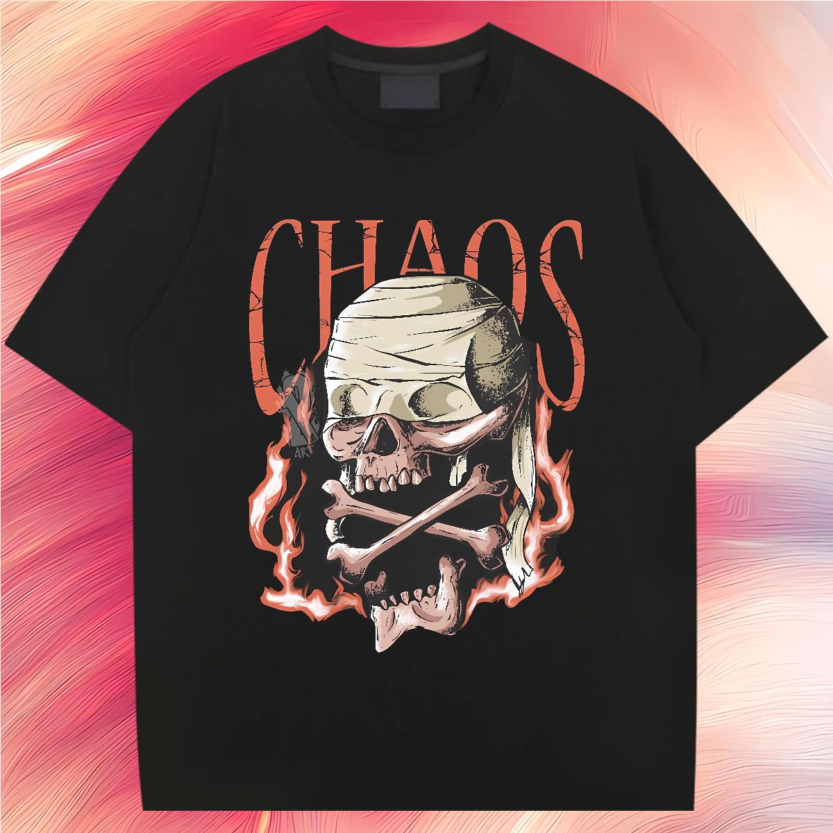 Custom T shirt Skeleton 100% Cotton 230g Graphic Beach Men Clothes T-Shirt Short Sleeve Cotton O-Neck Designer