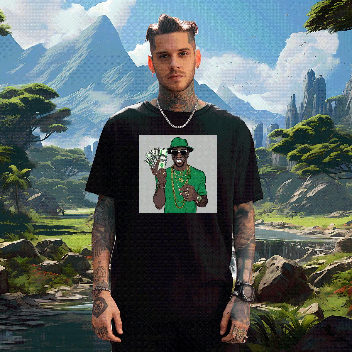 Classic T-Shirts XH 230g Cotton Hip Hop Breathable Crew Neck Cotton Men Tops Tees Designer Black White Clothings