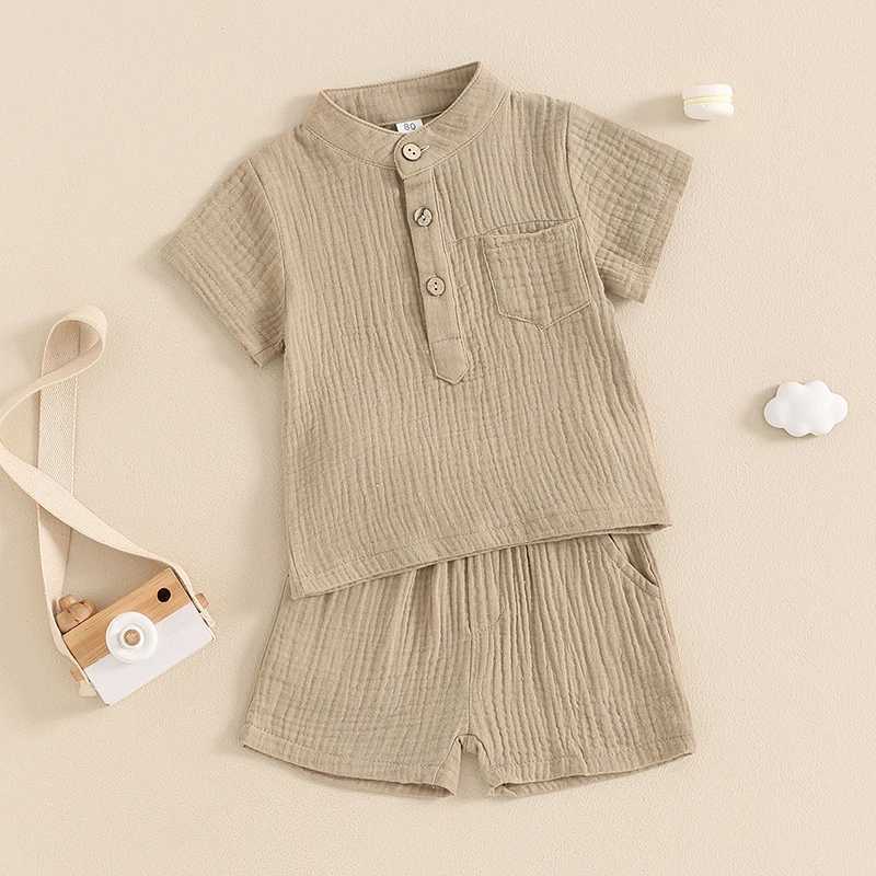 Clothing Sets Kids Summer Clothes Sets Outfits 2 Pcs Linen Cotton Infant Baby Boys Clothing Newborn Top T-Shirt+Shorts Children Suit