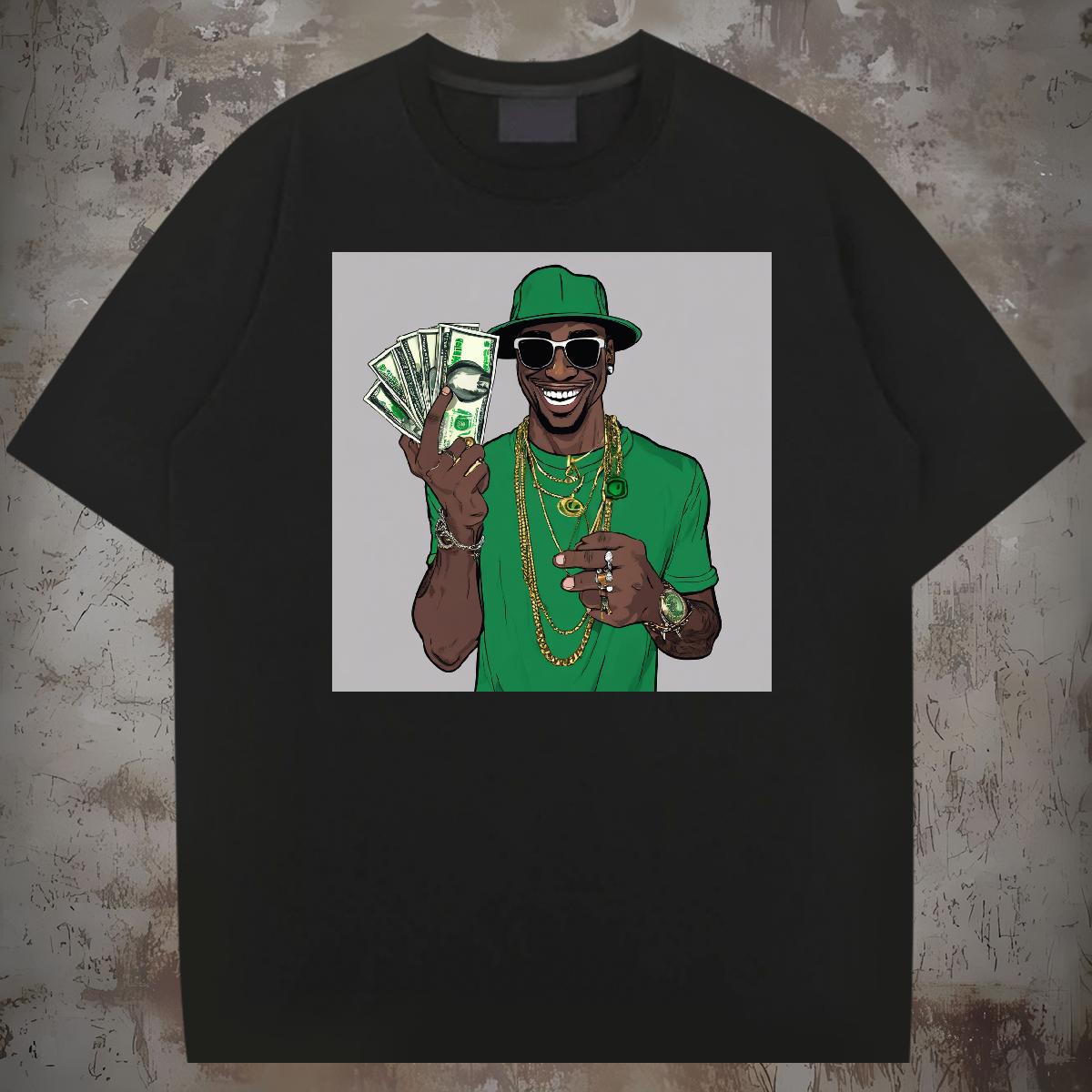 2024 T shirt XH 100% Cotton 230g Cartoon Printing S-4XL Street Men Tshirts Short sleeve Cotton Soft 5A