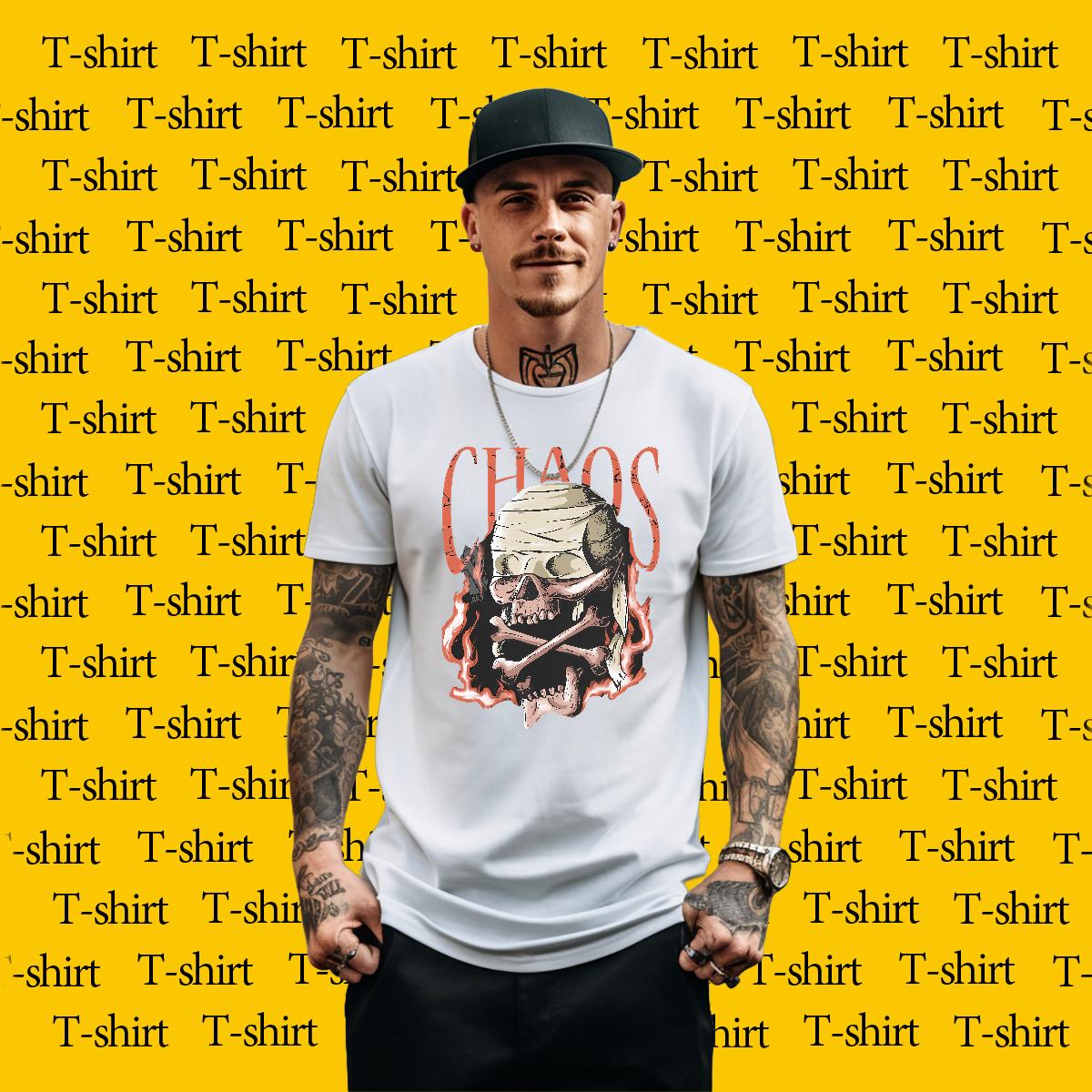 DIY Customized T Shirt For Man Skeleton 100% Cotton 230g Custom Printing Men Tshirts Street Wear O-Neck Short Sleeve Cotton Cool Design Tops Tees