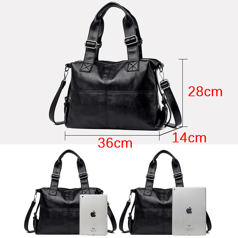 Luxury Women Leather Shoulder Bag Casual Tote Large Capacity Woman Bags Luxury Designer Handbag Purses Brand Shoulder Sac A Main