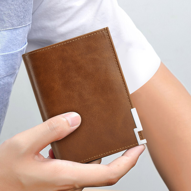 WILLIAMPOLO Men's wallet 100% Genuine Leather Wallets for Men Coin Purse Small Card Holder Male Walet Pocket Coffee Money