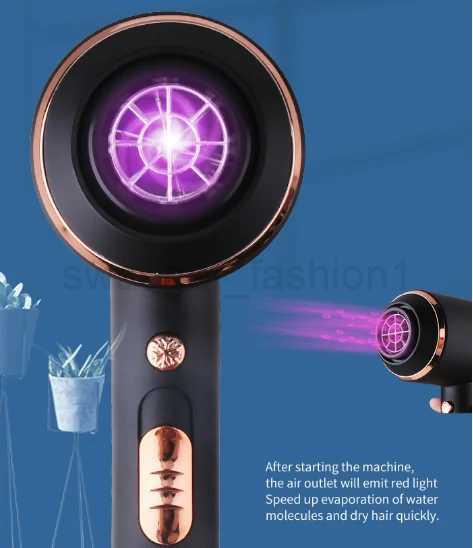 KEMEY KM-8896 Three-Gear Adjustable Automatic Thermostat Tail Hook 1300w Black Cold Hot Big Power Salon Professional Hair DryerBkl240717