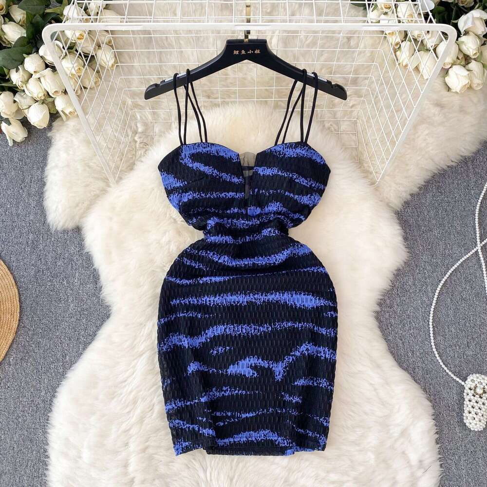 Temperament, Sexy, Feminine Taste, Dress Nightclub Bounce, Diao Dress, Design Sense, Hollow Out Bra, Waist Wrap, Hip Wrap Loose Short BOHO DRESS