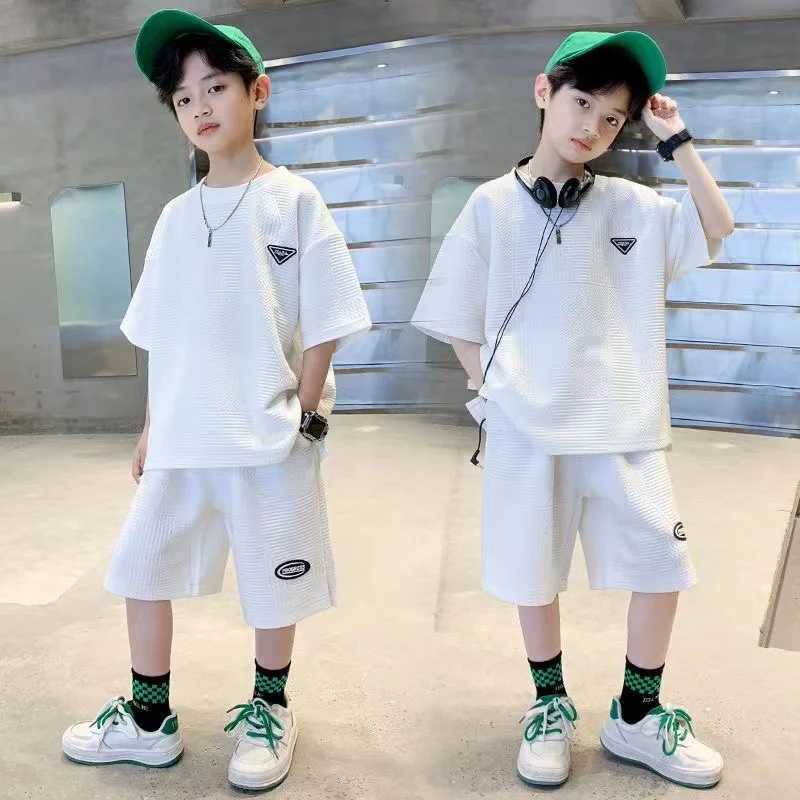 Clothing Sets Summer Toddler Short Sleeves Shorts Set Baby Boys Cotton Pullover T-shirt+Shorts Two-piece Suit4 6 8 10 11 14Y Kids Outfits