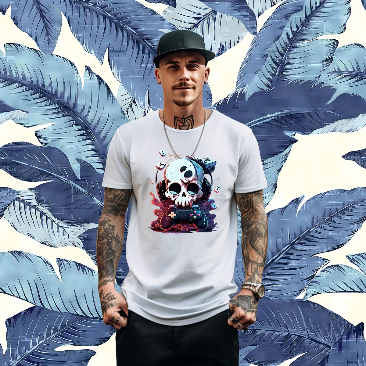 DIY Customized T Shirt For Man Skeleton 100% Cotton 230g Custom Big Size Home Outdoor Men Tops Tees Crew Neck Cotton Loose