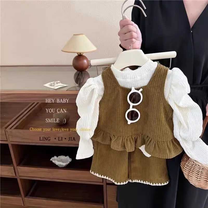 Clothing Sets Children Sets Child Outfit Girl Set Clothes Autumn Girl ClothesVest+T-shirt+Pant 3PCS 2024 New Kids Clothing