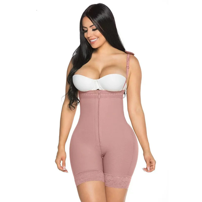 Fajas Colombianas Compression Shaper Open Bust Tummy Control with Zipper Body Beauty Shapewear Waist Trainer Use 240703
