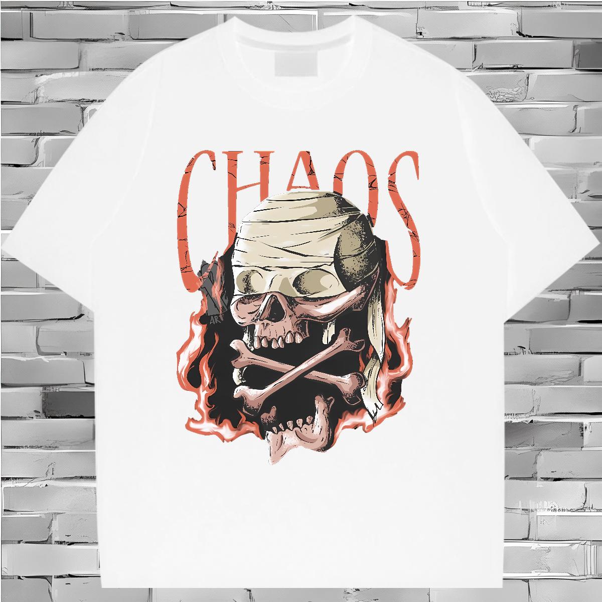 Custom T Shirt For Man Skeleton 230g Cotton Plus Size Cartoon Casual Tshirt for Man Woman O-Neck Short Sleeve Cotton Unisex