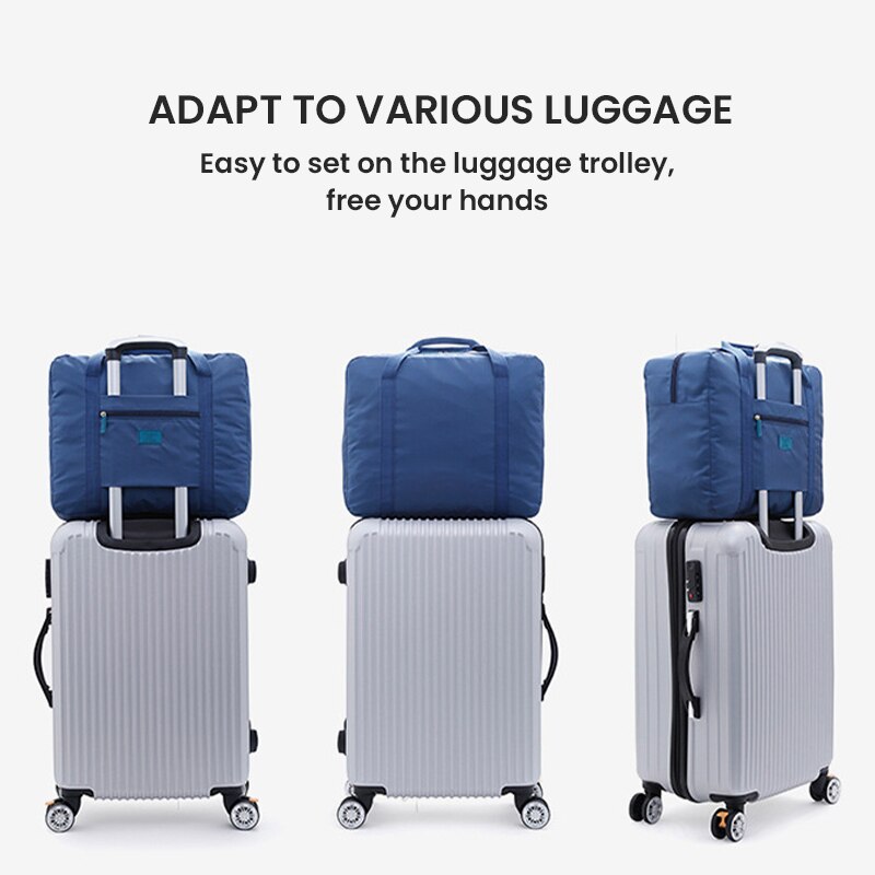 PT018,Foldable Duffel Lightweight Travel for Women and Men Tote Carry On Lage Weekender Overnight Bag