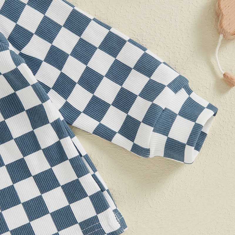 Clothing Sets 2PCS Autumn Baby Tracksuit For Toddler Boys Outfits Long Sleeve Checkerboard Print Pullover Tops Long Pant Toddler Clothes Set