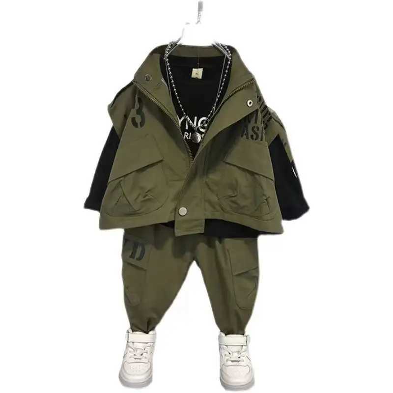 Clothing Sets 2-12Y Vest+Pant 2pcs 2023 Spring Fall Children And Teenagers Boy Baby Sets Cotton Kid Clothes Casual Boys Clothing Outwears