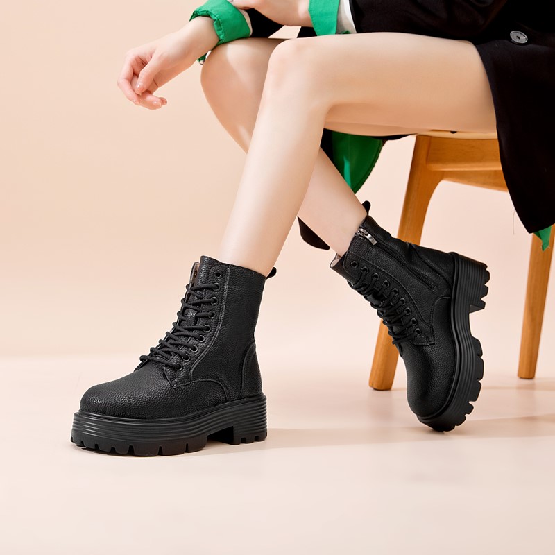 AIYUQI Boots Women 2024 Autumn New Genuine Leather Suede chunky Women Short Boots British Style Women Motorcycle Boots