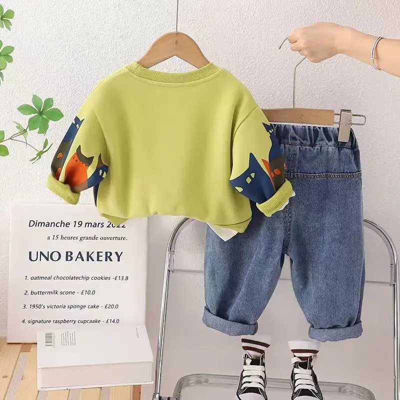 Clothing Sets Kids Girls Autumn Set 2023 New Little Boys Spring And Autumn Baby Childrens Clothing Sports Autumn Childrens Sweater Two Piece