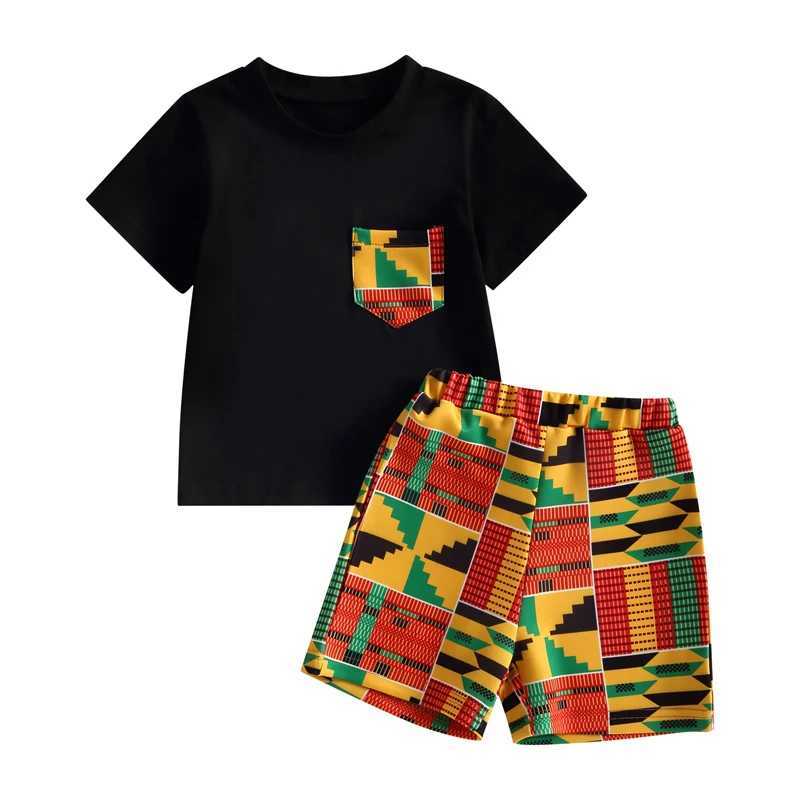 Clothing Sets Toddler Baby Boy African Outfit Short Sleeve T-Shirt Shorts Set Dashiki Ankara Clothes