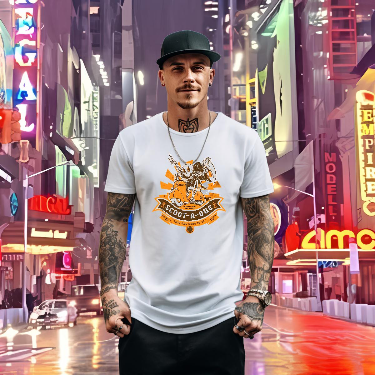 Unisex Men Clothes T-Shirt Skeleton 100% Cotton 230g Cotton Breathable Daily Outfit T Shirts Men Black Oversized Fashion New Tees