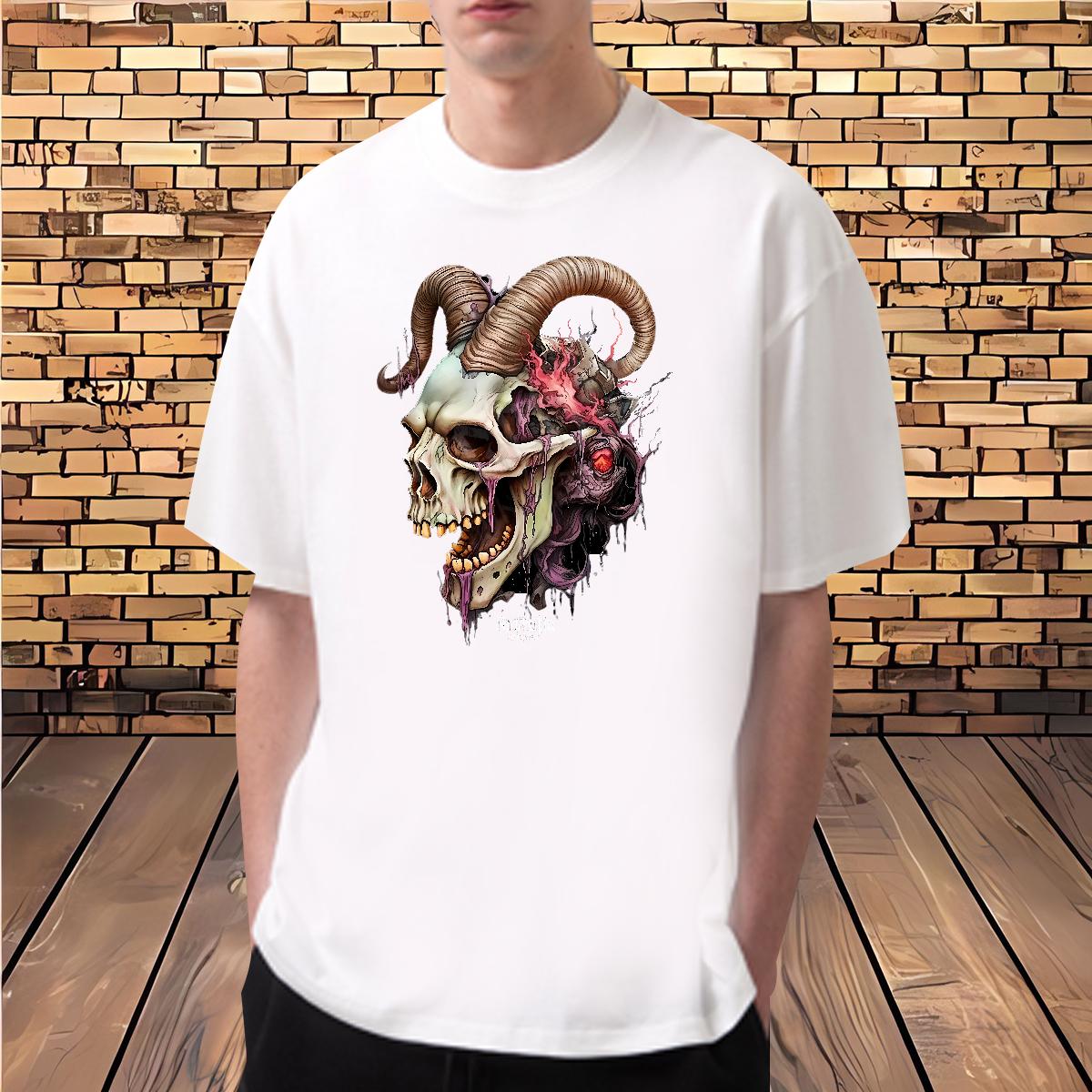 Designer Couples T Shirts Skeleton 230g Cotton Cotton Breathable Soft Daily Outfit T-Shirts for Men Custom Print Oversized Wholesale Tees Shirts