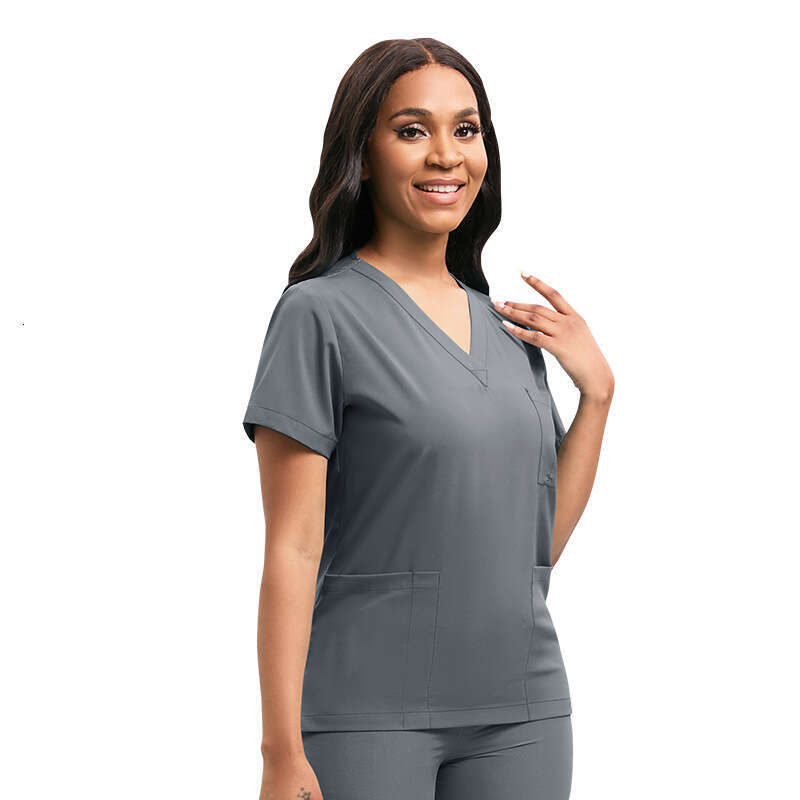 Zip Up Scrubs for Women Uniform Two Piece Set Women New Product New Arrival French Long High Elasticity New Pattern Leisure Time Solid Waist Short Tem