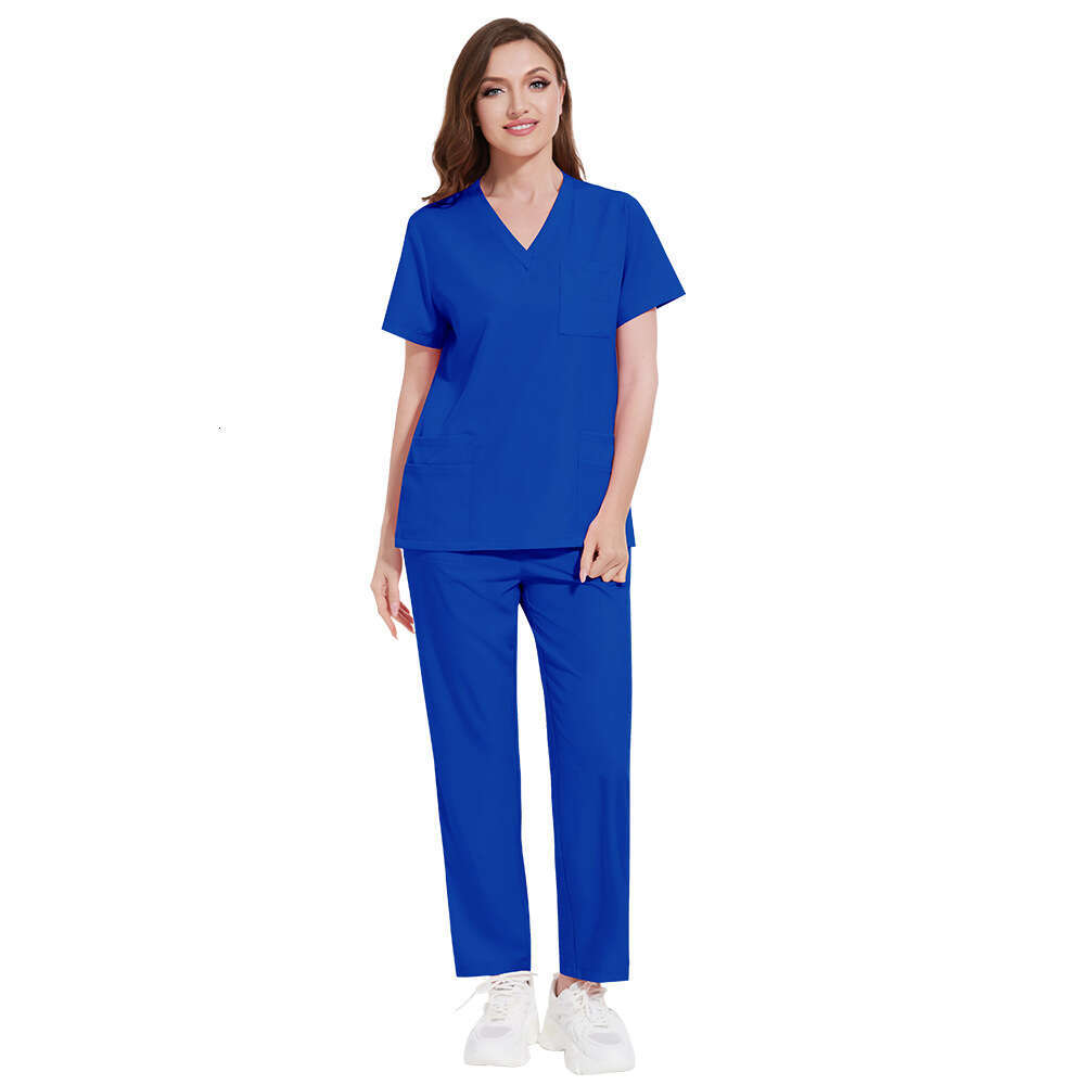Niaa Hinn Scrub Set Scrubs New Product Show Thinness Non-ironing Washable High Elasticity Gentle Wind Fashion Temperament Loose Bifurcated Sexy Novelt