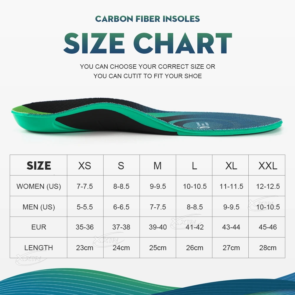 Xxin Carbon fiber insole orthopedic support insole running sports insole size 37- 240704