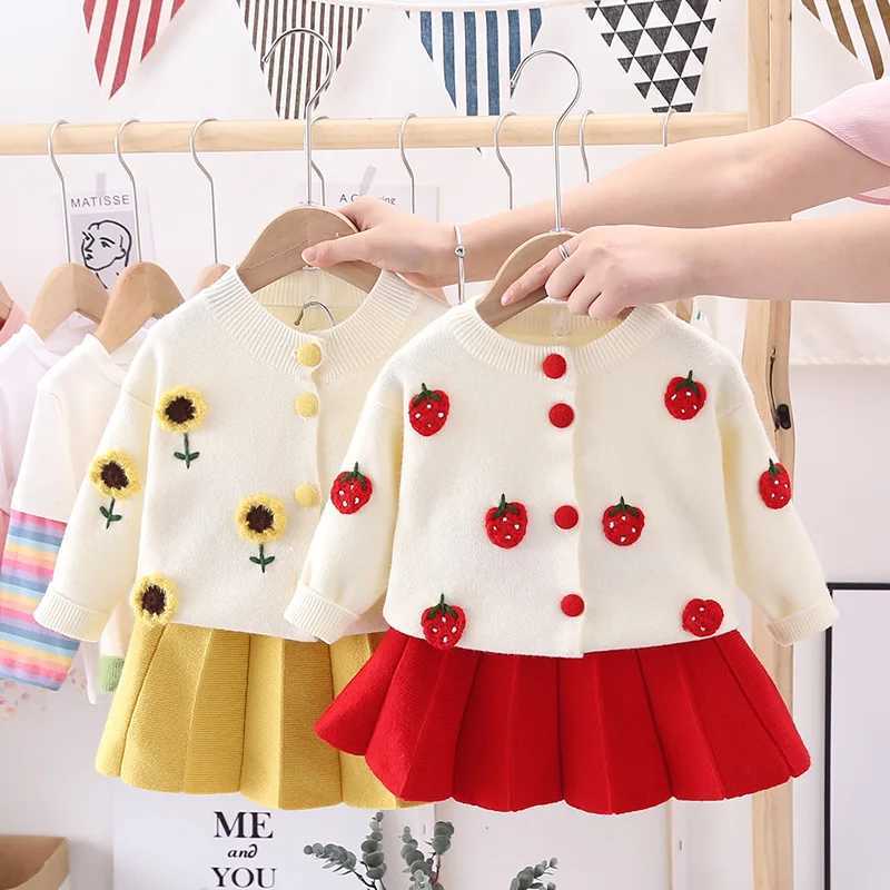 Clothing Sets Baby Girls Clothes Set Autumn Winter Cartoon Grape Clothing Set New Kids Knitted Sweet Outfit Children Clothes Suit
