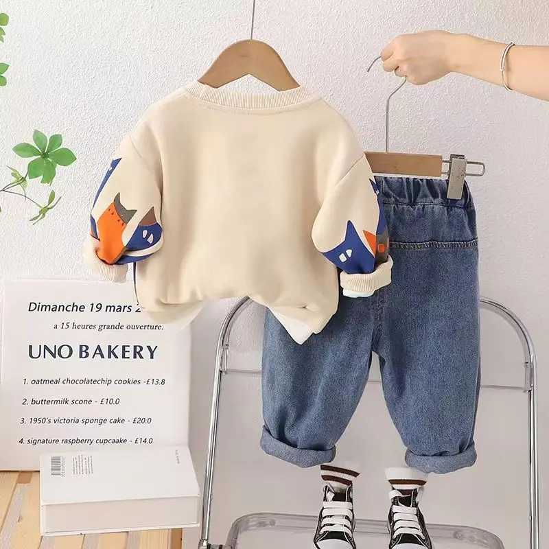 Clothing Sets Kids Girls Autumn Set 2023 New Little Boys Spring And Autumn Baby Childrens Clothing Sports Autumn Childrens Sweater Two Piece