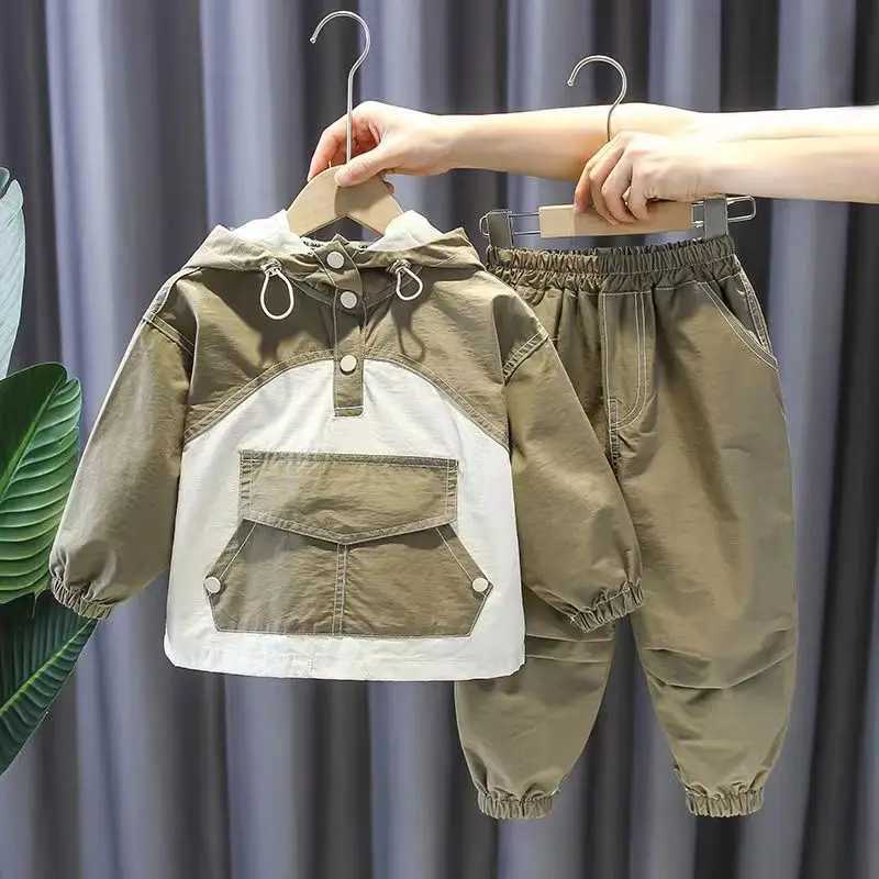Clothing Sets Childrens Clothing Boys Autumn Westernized Set 2023 New Fashion Boys Spring And Autumn Style Handsome Two-Piece Set Kids