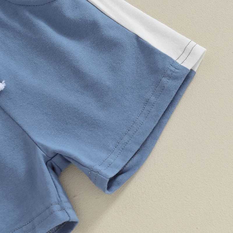 Clothing Sets Toddler Baby Boys 2 Piece Outfits Contrast Colors Short Sleeve T-Shirt and Elastic Shorts Summer Clothes Set