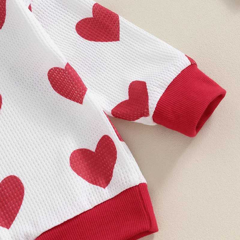 Clothing Sets Spring Autumn 0-3Y Newborn Baby Girl Boy 2PCS Clothes Set Heart Print Waffle Sweatshirt Pant Toddler Clothes Outfit Baby Costume