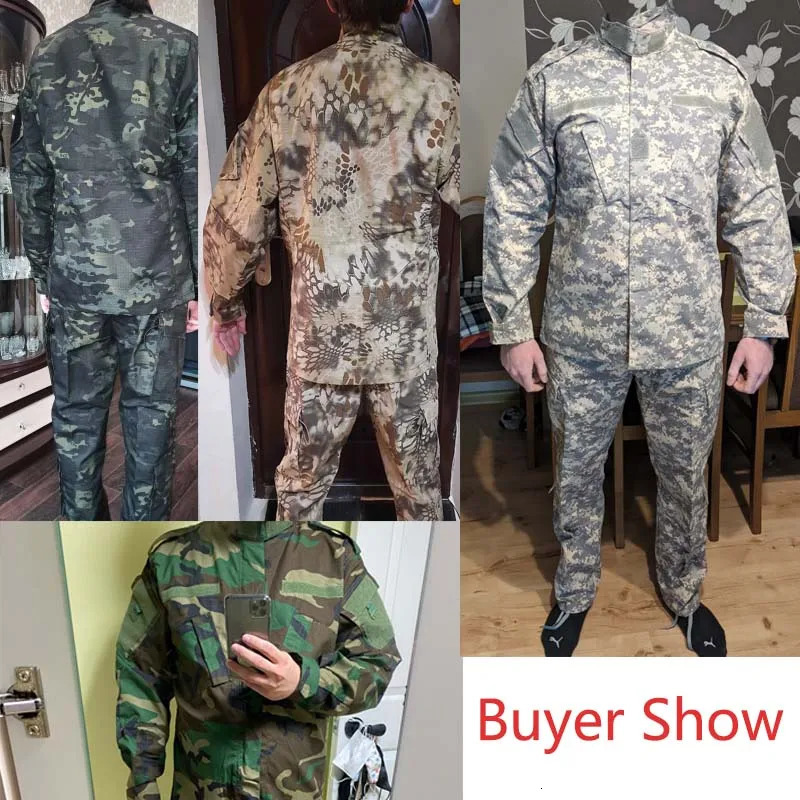 Outdoor Uniform Wear resistant Suit Safari Men Special Forces Coat Pant Windproof Fishing Camouflage Hunting Clothes 240716