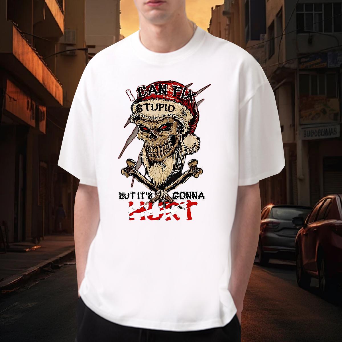 Fashion Design Mens T Shirts Skeleton 100% Cotton 230g Plus Size Cartoon Mens Tshirts Spring Summer Cotton Breathable Short Sleeve Designer Polos