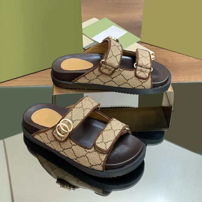 Designer Denim Sandals Women Canvas Slippers Slides Fabric Jacquard Crystal Mules Summer Beach Dad Sandal