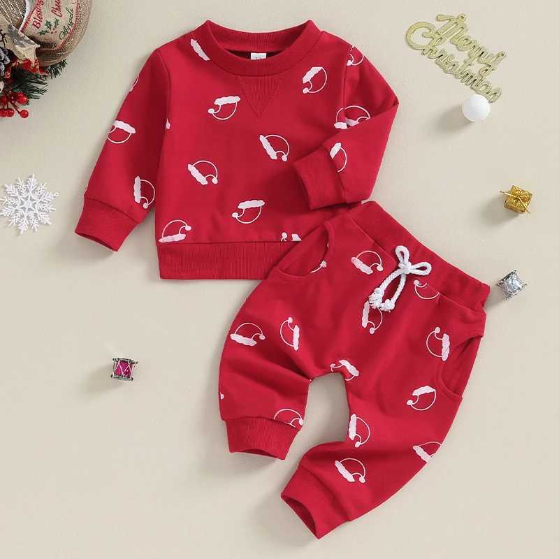 Clothing Sets Fashion Toddler Baby Boys Girl Fall Clothes Sets Baby Girl Clothing Set Kids Xmas Hat Print Sweatshirt Pants 2Pcs Suits Outfits