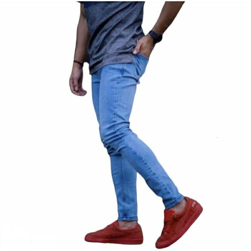 New Arraival Men Fashion Jeans Casual Slim-Fit Denim Trousers Korean Style Men's Solid Color
