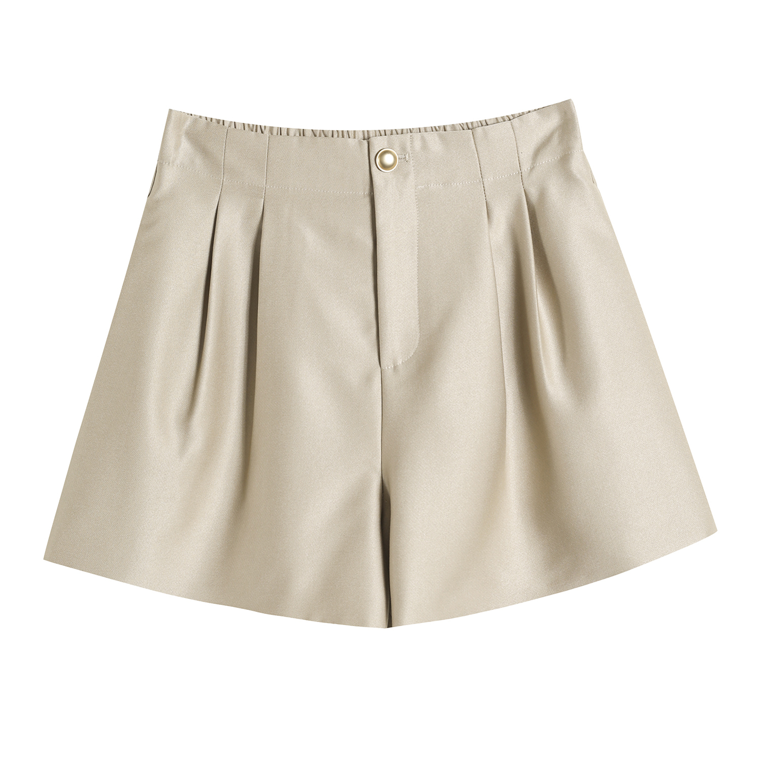 New product lighing delivery summer new ice shorts A-line wide leg high waist slimming silk smooth glossy casual pants for women