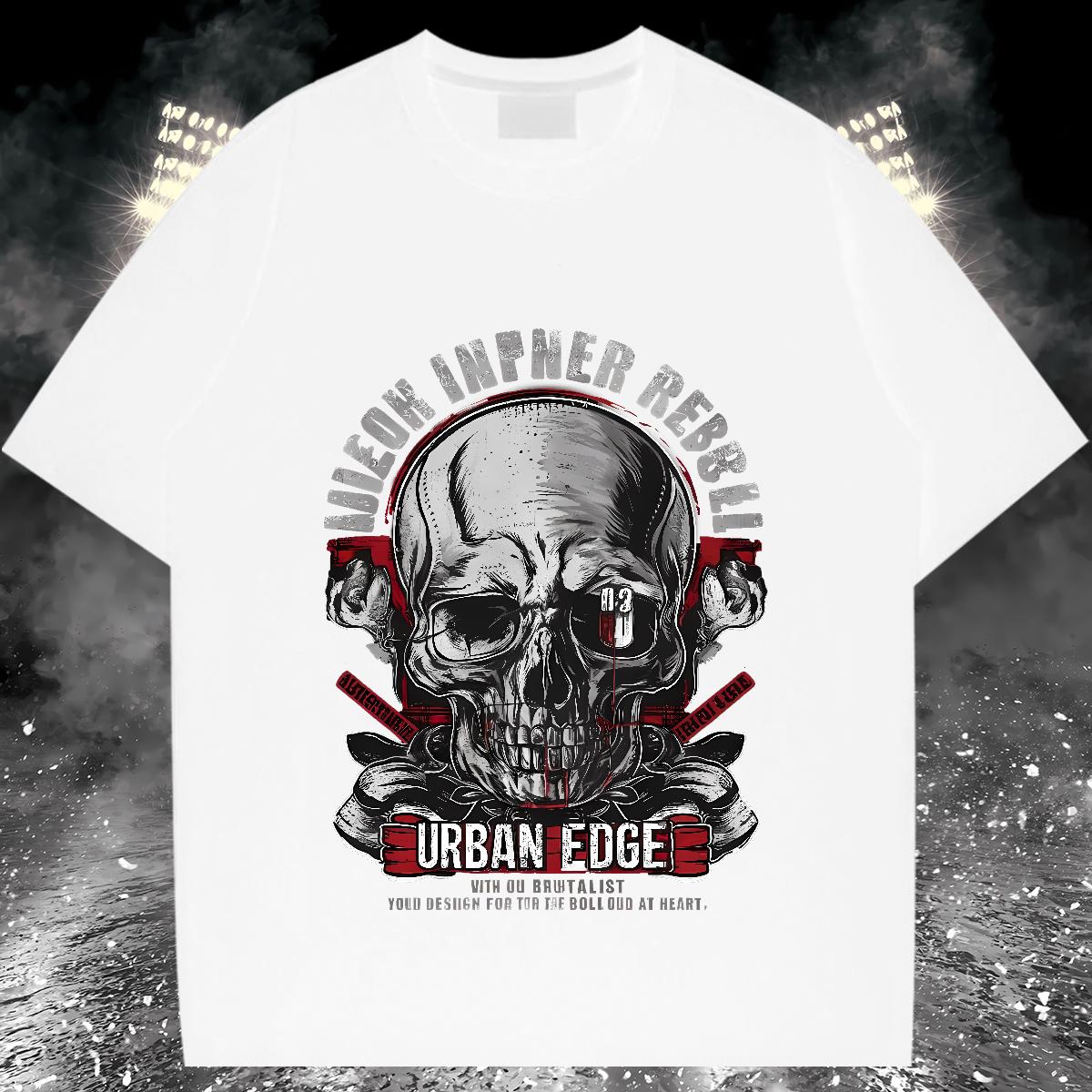 Comfortable Men T Shirts Skeleton 230g 100% Cotton Outdoor Short Sleeve Cotton O-Neck Men Clothes T-Shirt New Designer Custom Printing Tee Shirt