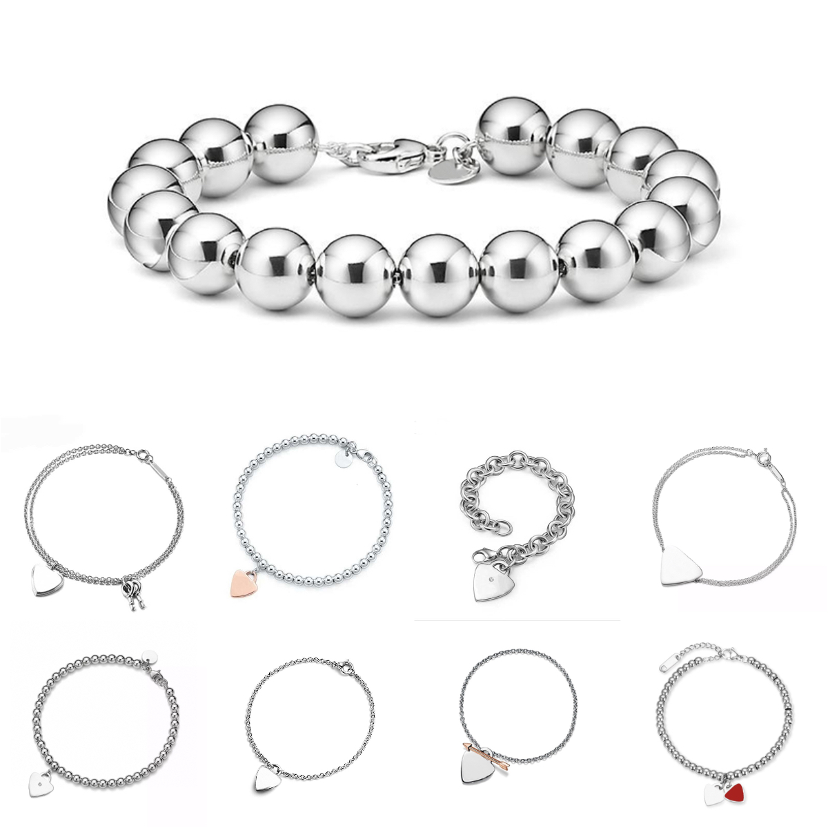 have designer bracelet women silver jewelry fine sterling silver jewelry 925 heart bracelet Classic luxury braclets jewlery designer for women bracelet femme gift